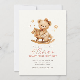 Convites Teddy Bear Birthday Invitation