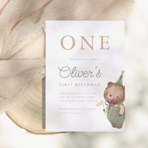 Convites Teddy Bear First Festa de aniversário