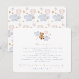 Convites Teddy Bear & Hot Air Balloon, do berçário de