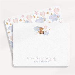 Convites Teddy Bear & Hot Air Balloon, do berçário de