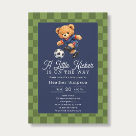 Convites Teddy Bear Little Kicker Soccer Baby Shower