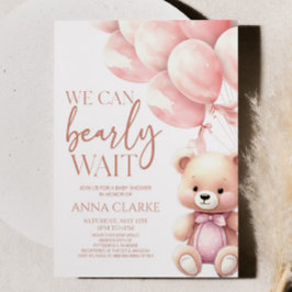 Convites Teddy Bear Pink Podemos Ampliar Chá de fraldas De 