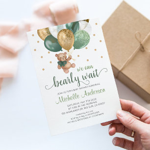 Convites Teddy Bear Podemos Ampliar Chá de fraldas De Esper