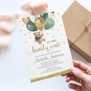 Convites Teddy Bear Podemos Ampliar Chá de fraldas De Esper