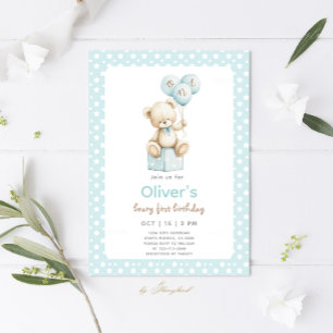 Convites Teddy Bear Primeiro Aniversário
