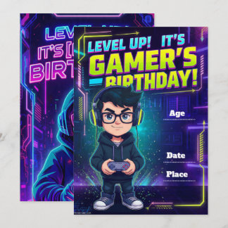 Convites Teen Gamer Birthday Invitation – Video Game Party