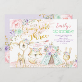 Convites Teepee aniversário de 3 anos