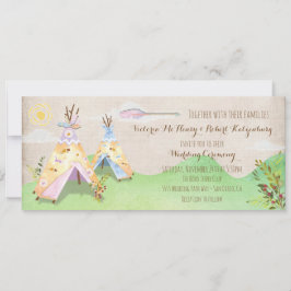 Convites Teepee rústico do casamento tribal de Boho da