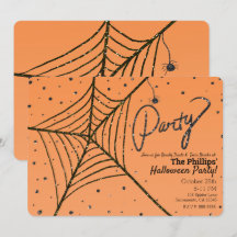 Teia de Aranha com Purpurina Laranja e Preta Festa