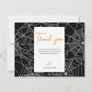 Convites Teias de Aranha Pretas e Brancas de Halloween Obri