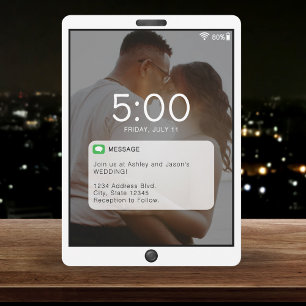 Convites Tela de Bloqueio de Celular Casamento