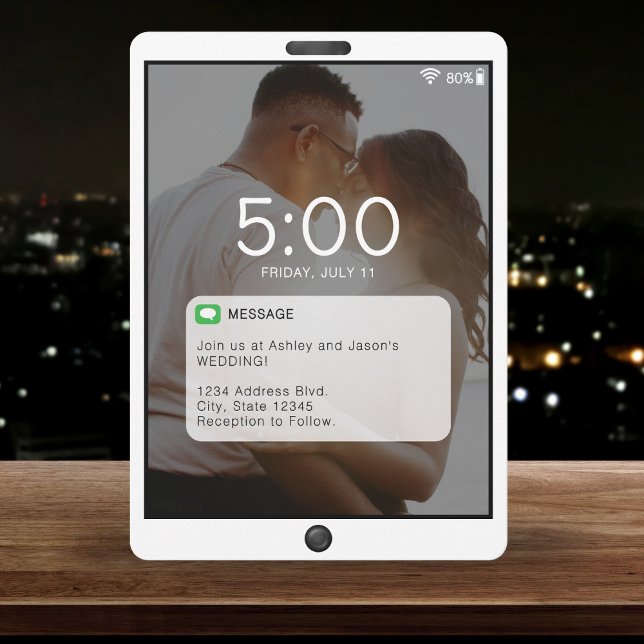 Convites Tela de Bloqueio de Celular Casamento (Cell Phone Lock Screen Wedding Invitation
)