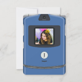 Convites Telefone Dobrável Azul de Aniversário dos Anos 200