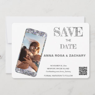 Convites *~* Telefone QR AR6 Fotografia WEDDING SALVAR DATA