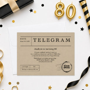 Convites Telegrama Vintage