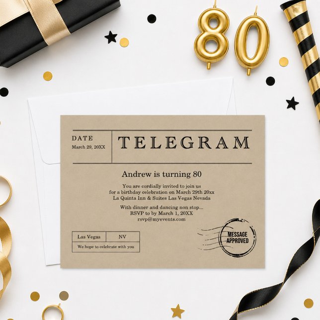 Convites Telegrama Vintage (Criador carregado)
