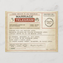 Convites telegramas casamentos vintage