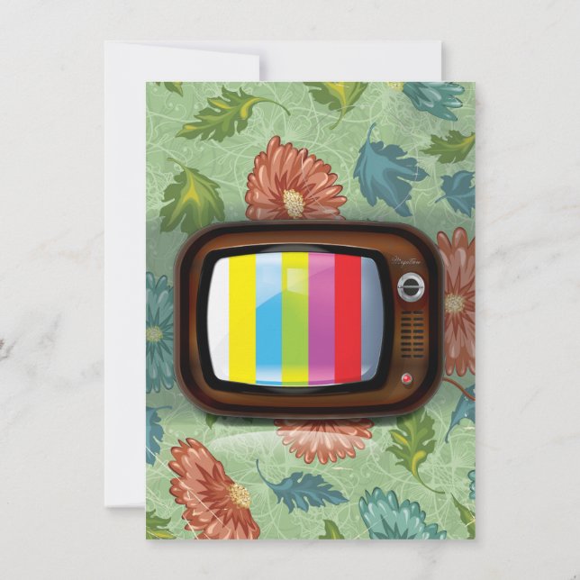 Convites Televisão CRT Antiga Vintage (Verso)