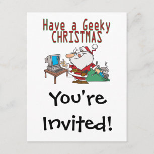 Convites tem um técnico de computação para papais noeis 