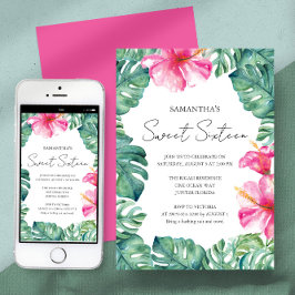 Convites Tema Aloha Tropical festa de aniversário