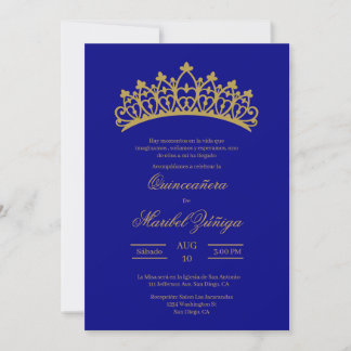 Convites Tema azul Quinceanera