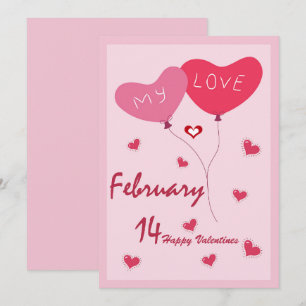 Convites Tema Corações Corações Cons Rosa E Vermelho