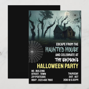 Convites Tema da Casa Assombrada, Sala de Fuga, Festa de Ha