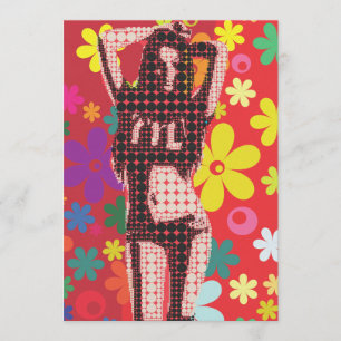 Convites Tema da festa retroativa do Hippy 60s