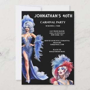 Convites tema da rainha do aniversário lgbtq do gay