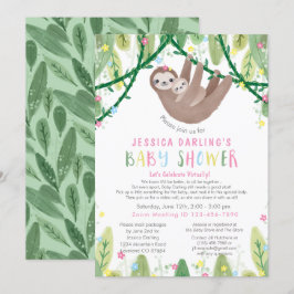Convites Tema da Selva do Chá Virtual da Lloth Baby Girl