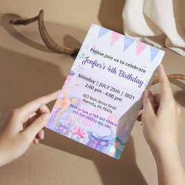 Convites Tema de Aniversário da Bebê Rainha Roxa 