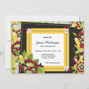 Convites Tema de aniversário de escola