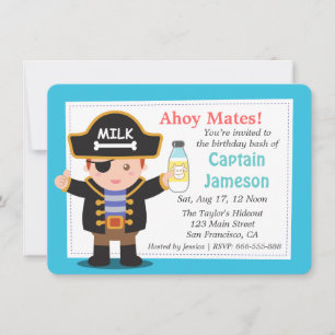 Convites Tema de Aniversário de Menino Capitão Pirata Diver