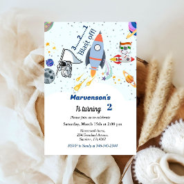 Convites Tema de aniversário do espaço externo, bebezinho t
