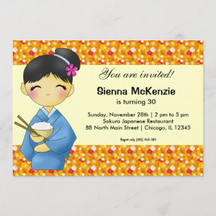 Convites Tema de aniversário do Japão
