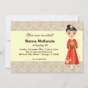Convites Tema de aniversário do Japão