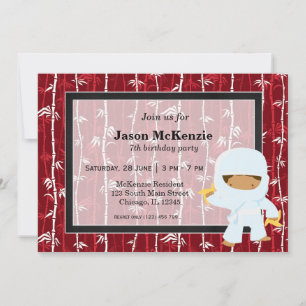 Convites Tema de aniversário Ninja