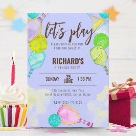 Convites Tema de Aquarela Festa de aniversário Azul