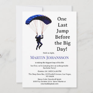 Convites Tema de Aventura Engraçado do Partido Skydiving Ba