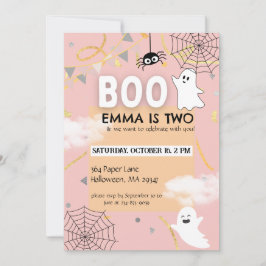 Convites Tema de Boo Birthday | Aniversário de Garota de Qu