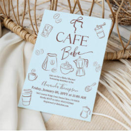 Convites Tema de Café Café Azul Bebe Menino Churras de Bebê