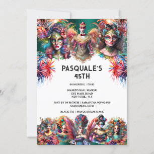 Convites Tema de carnaval de fogos de artifício