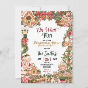 Convites Tema de Casa de Pão de Mel Oh Que Diversão Natal