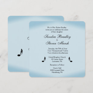 Convites Tema de Casamento Blue Music