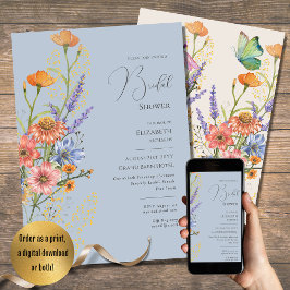 Convites Tema de Casamento Boêmiano Flores Selvagens Românt