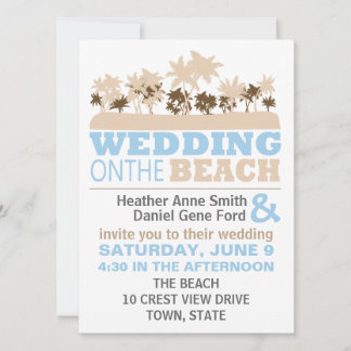 Convites Tema de Casamento de Praia Moderna