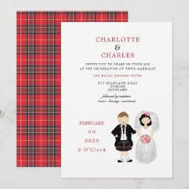 Convites Tema de Casamento do Tartan escocês e nobre