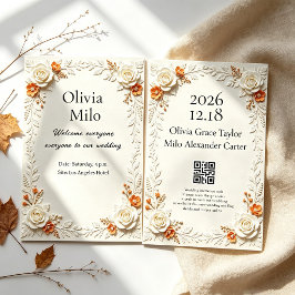 Convites Tema de casamento Flor de Outono