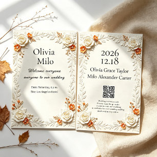 Convites Tema de casamento Flor de Outono 