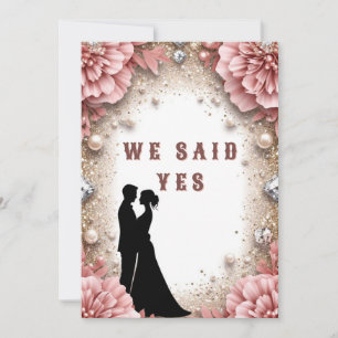 Convites 🌸 Tema de Casamento Primavera Floral Pêssego Dour